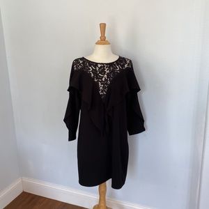 DAO CHLOE DAO Black Ruffled Mini Dress Size M